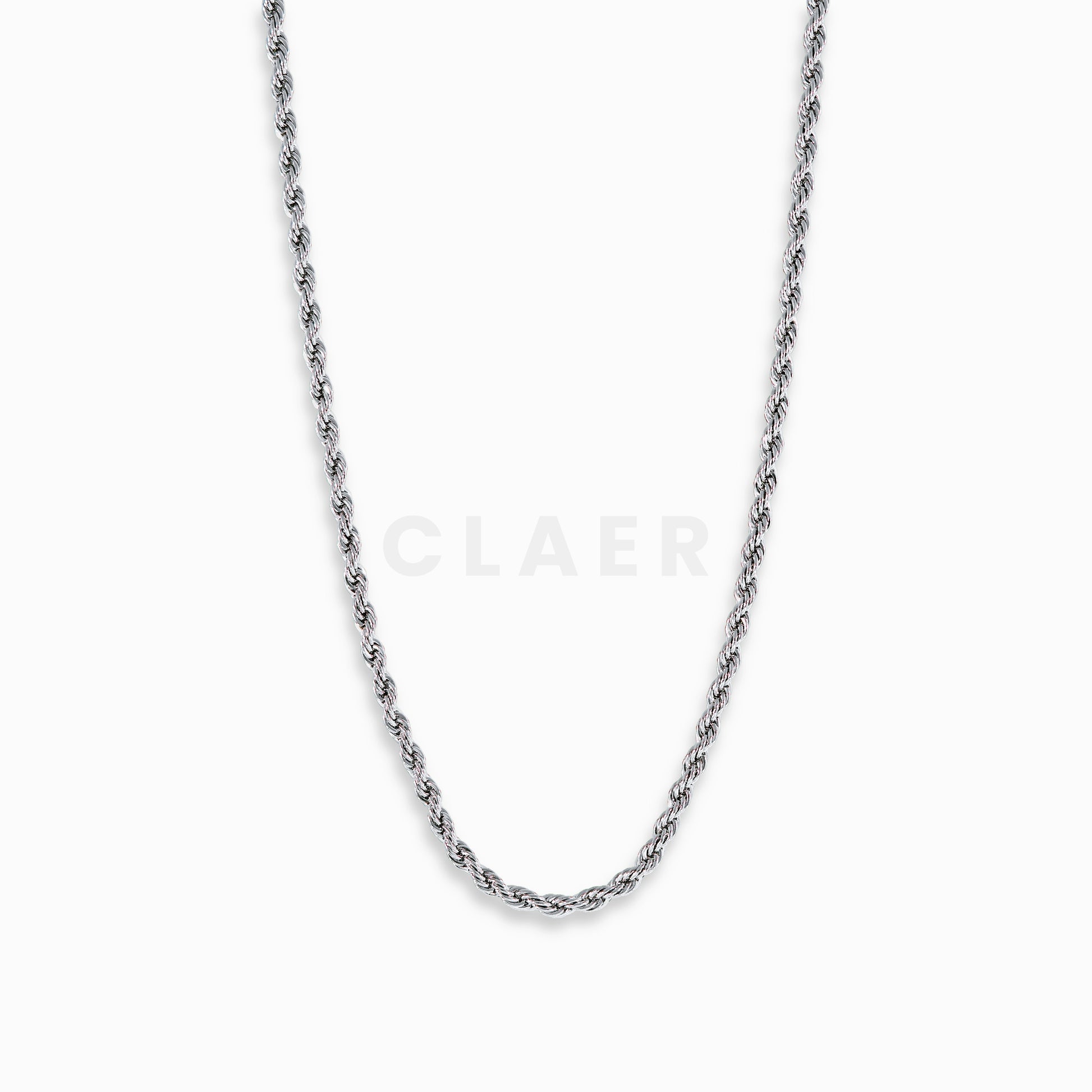 Silberne Rope-Halskette mit 2mm Durchmesser.