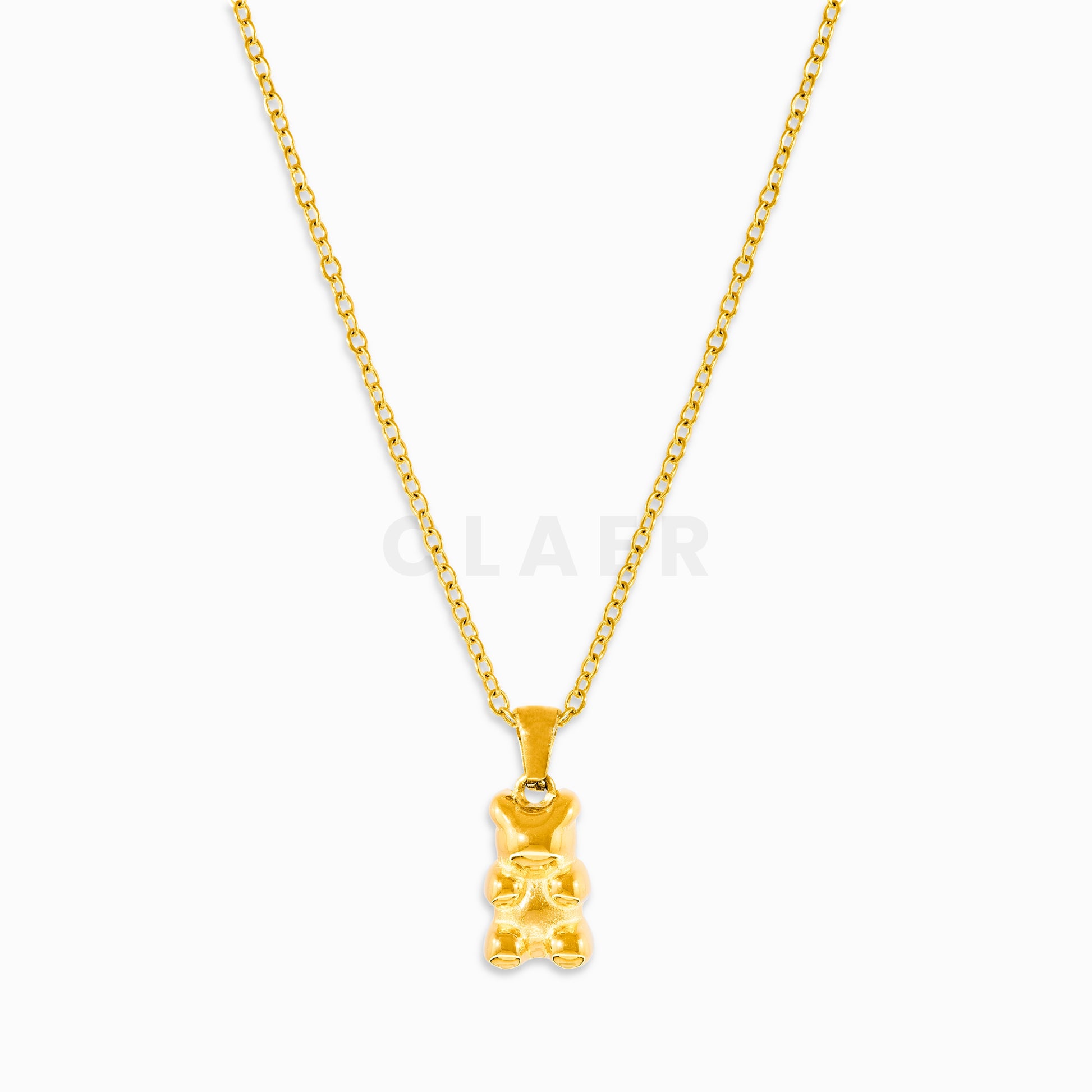 Goldener Bär-Anhänger auf einer Gliederkette.