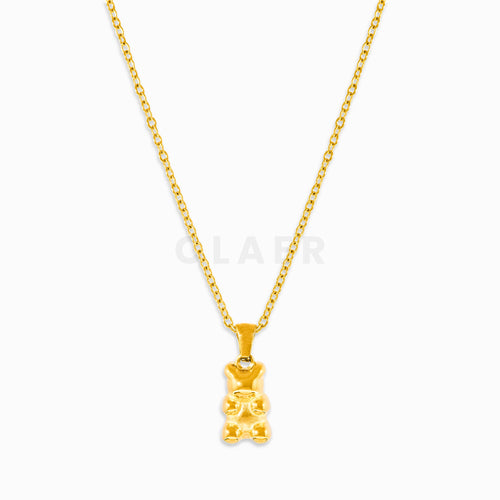 Goldener Bär-Anhänger auf einer Gliederkette.