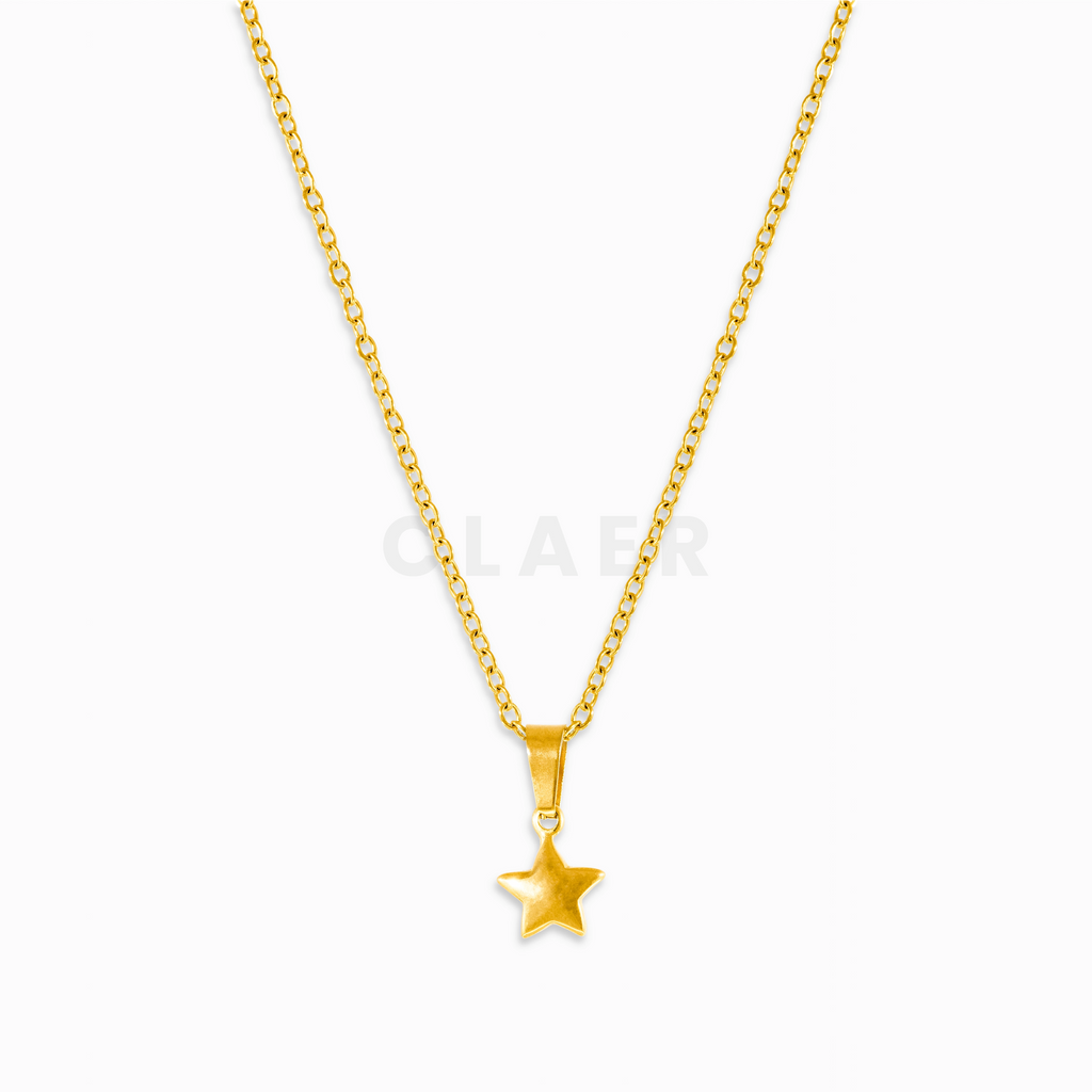 Goldene Gliederkette mit unserem simplen Sternanhänger.