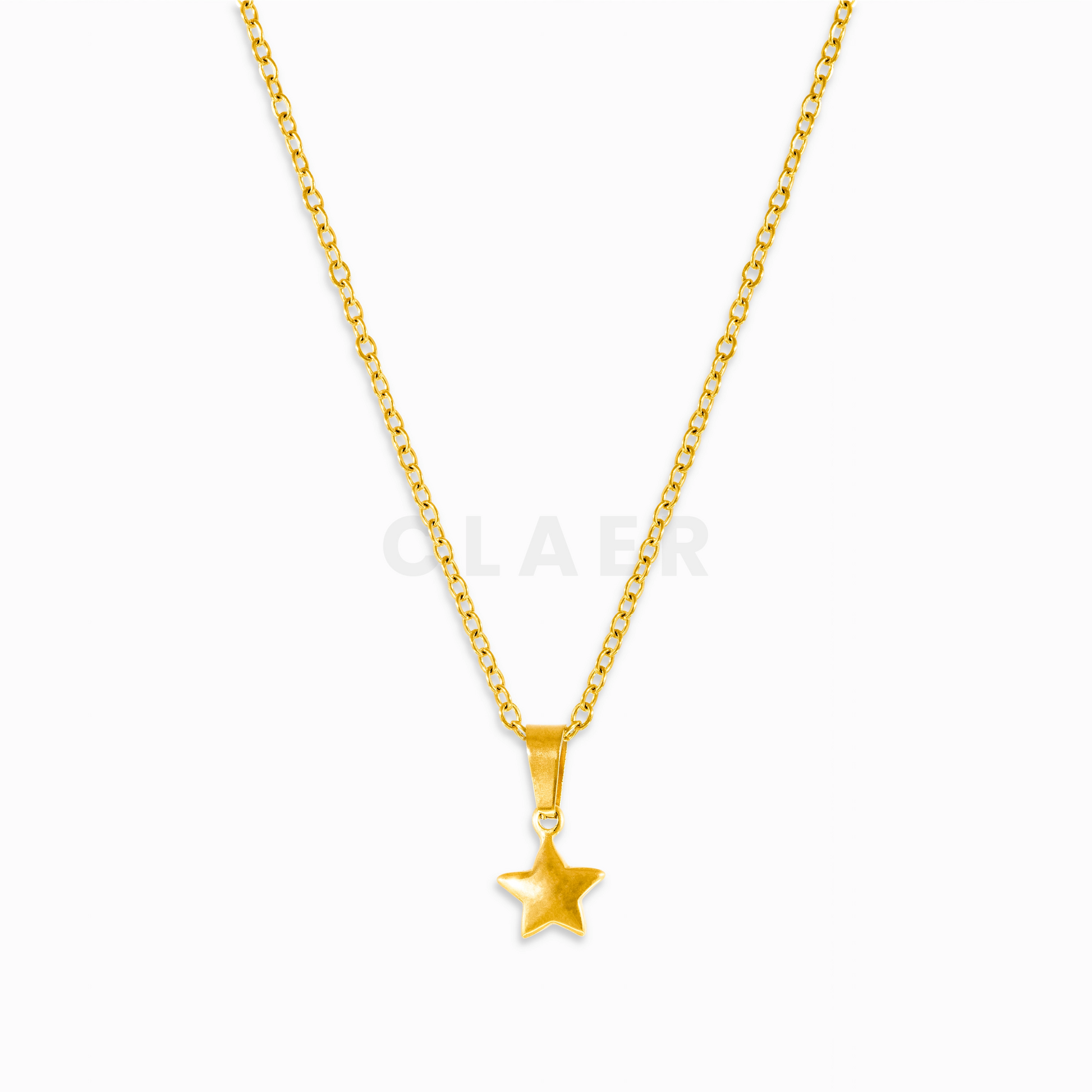Goldene Gliederkette mit unserem simplen Sternanhänger.